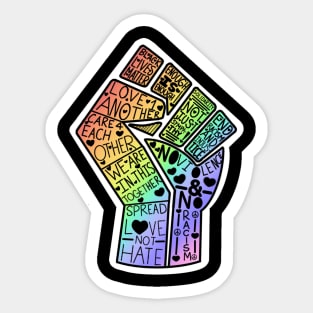 Rainbow Word BLM Fist Sticker